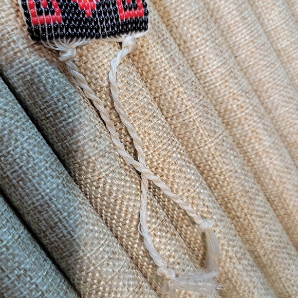 2 Handmade Bracelets Red, Orange, Yellow, Black Glass Seed Bead Jewelry Set - Picture 5 of 11